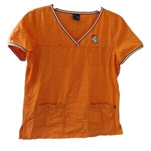 Koi x Tokidoki Bright Orange Stellina Unicorn Scrub Top Womens Size Medium